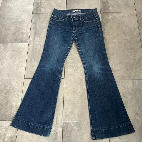 J Brand love story dark wash flare denim mid rise jeans 30 - Picture 2 of 7